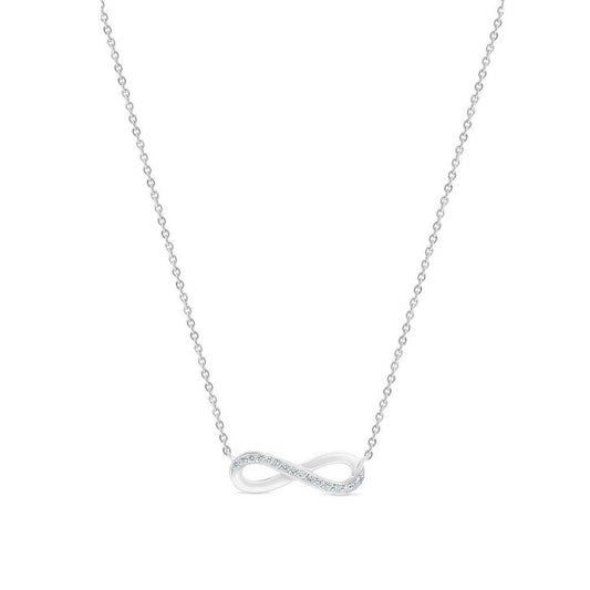 INFINITY NECKLACE IN WHITE GOLD